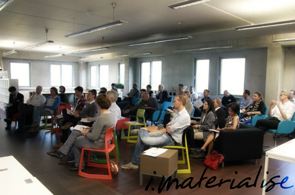 A packed meeting room at a previous i.materialise meet-up! This meet-up was in our Leuven, Belgium HQ