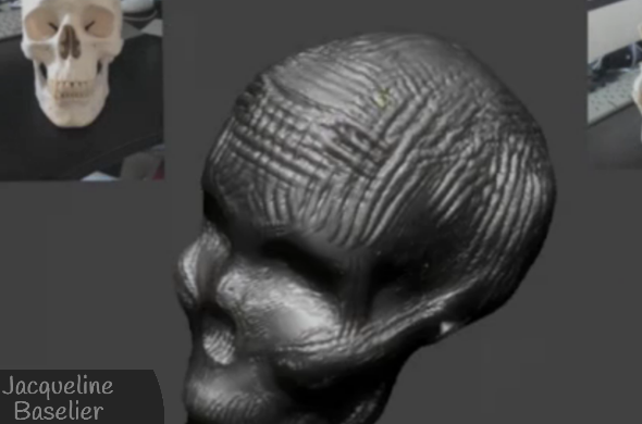 A screenshot of Jacqueline Baselier sculpting "Calmness of Mind." Click on the image to view the video!