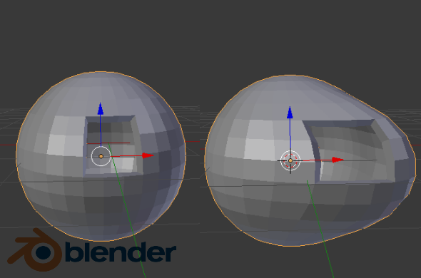 Blender 3D Sculpting Example: Sphere Stretched