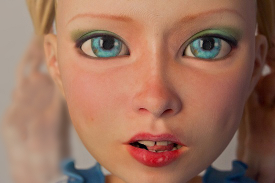 Human face by Eric van Straaten. 3D printed in Multicolor.