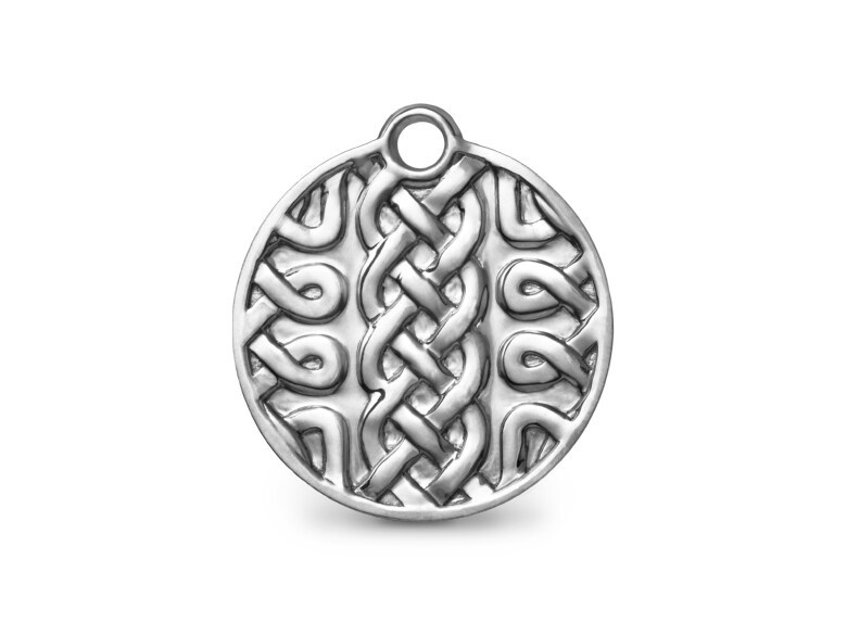 High gloss sterling silver Celtic charm