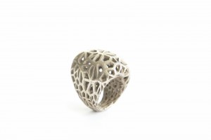 silver 3d printed ring