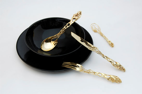 Brass tableware by Isaie Bloch