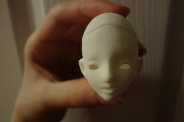 A 3D printed head with detachable scalp