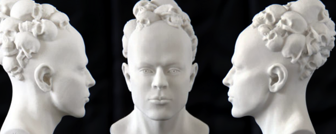 make an alike hyper realistic 3d head sculpt