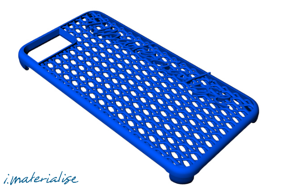 A render of the iPhone6 3D printable STL file case made by i.materialise