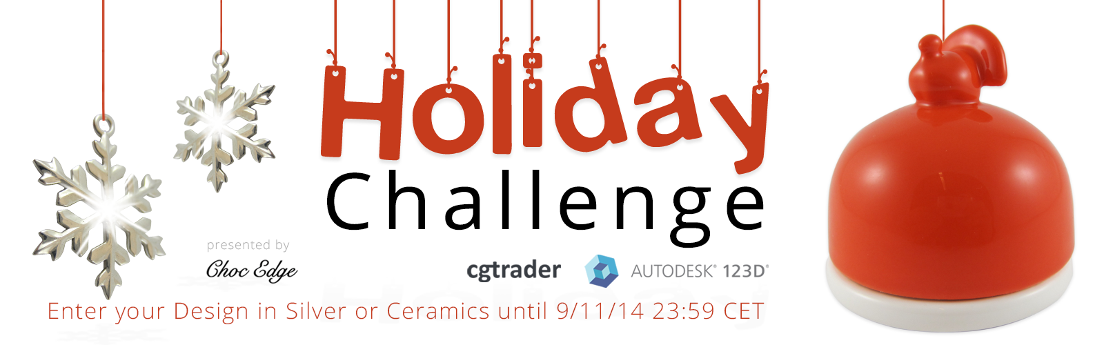 Join the CGTrader and i.materialise Holiday Gift Challenge and Enter to Win a Free Ceramics or Sterling Silver Print plus a Premium 123D License!