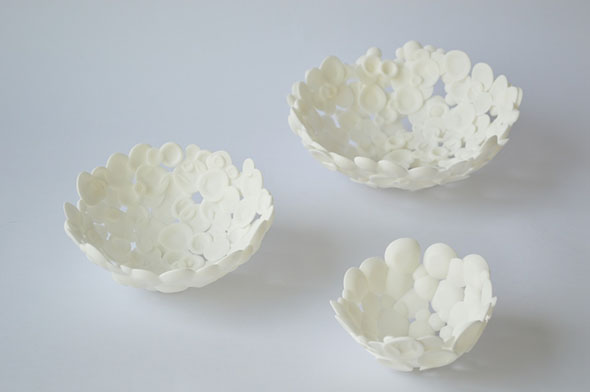 The bowl 3D Printed in Nylon. Photo credit: Alice Le Biez