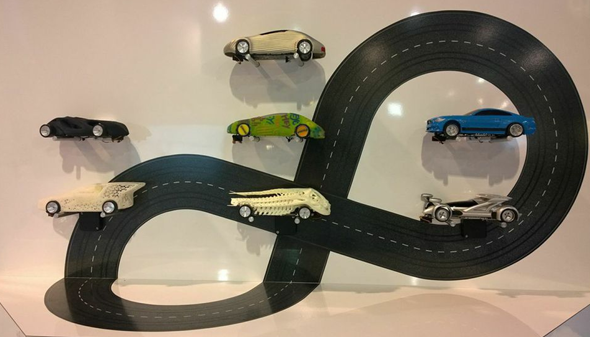 Cars from the Materialise 2014 Slot Car Championship