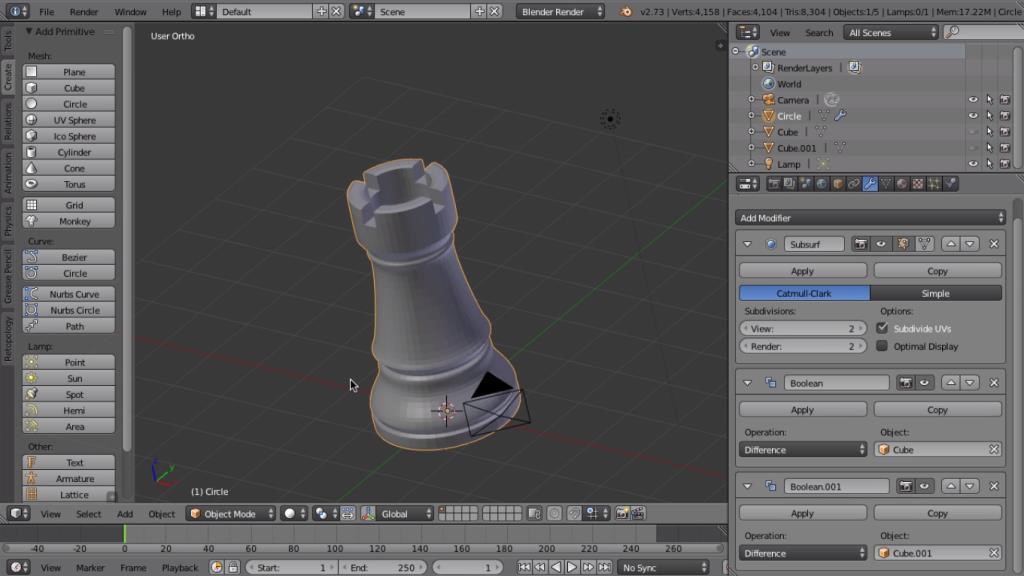 blender tutorial for beginners: creating a 3D printable chess piece