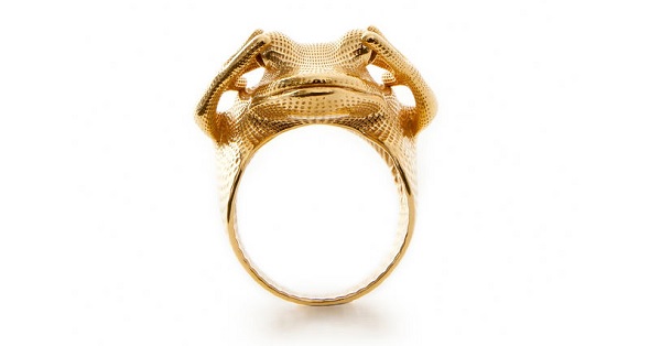 Frog Ring by Peter Donders - created in gold plated brass.