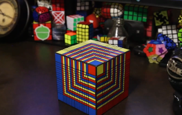 The world's largest and hardest 3D printed Rubiks' Cube. Designed by Oskar van Deventer 