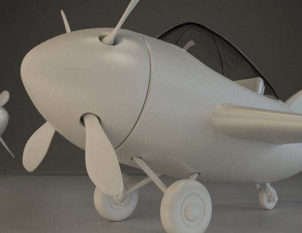 airplane-3d-model-comic-style