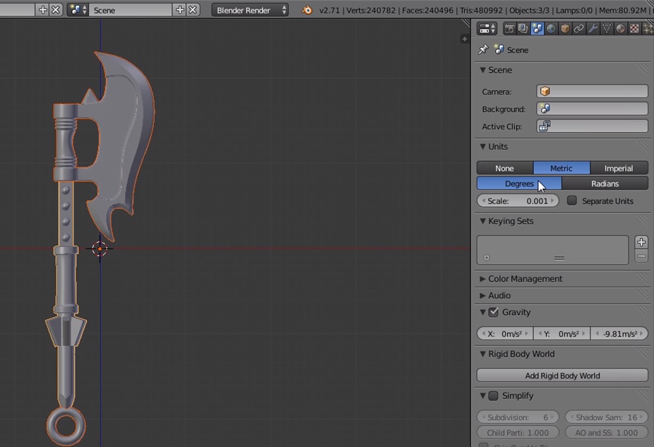 blender scale dimensions