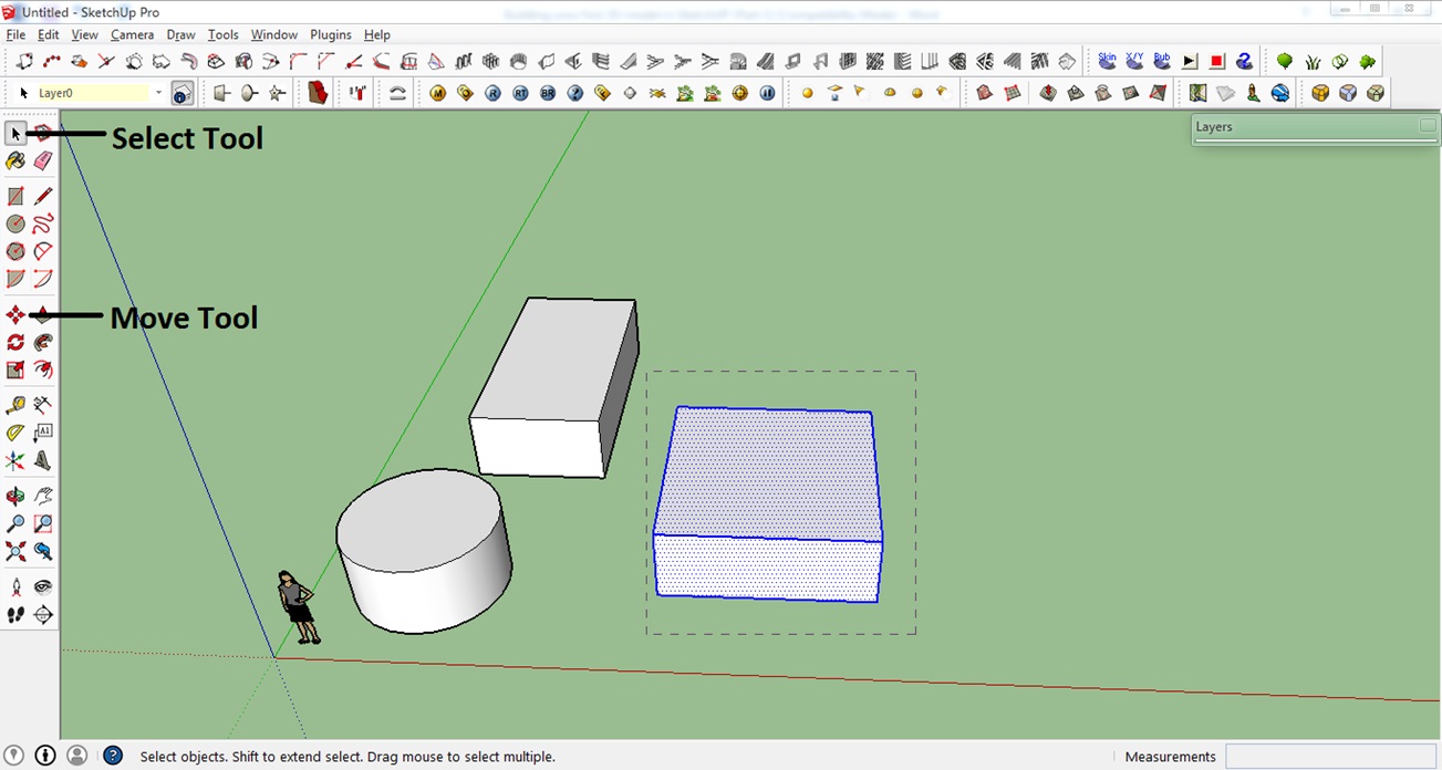 sketchup 17 how to shade pices of a model