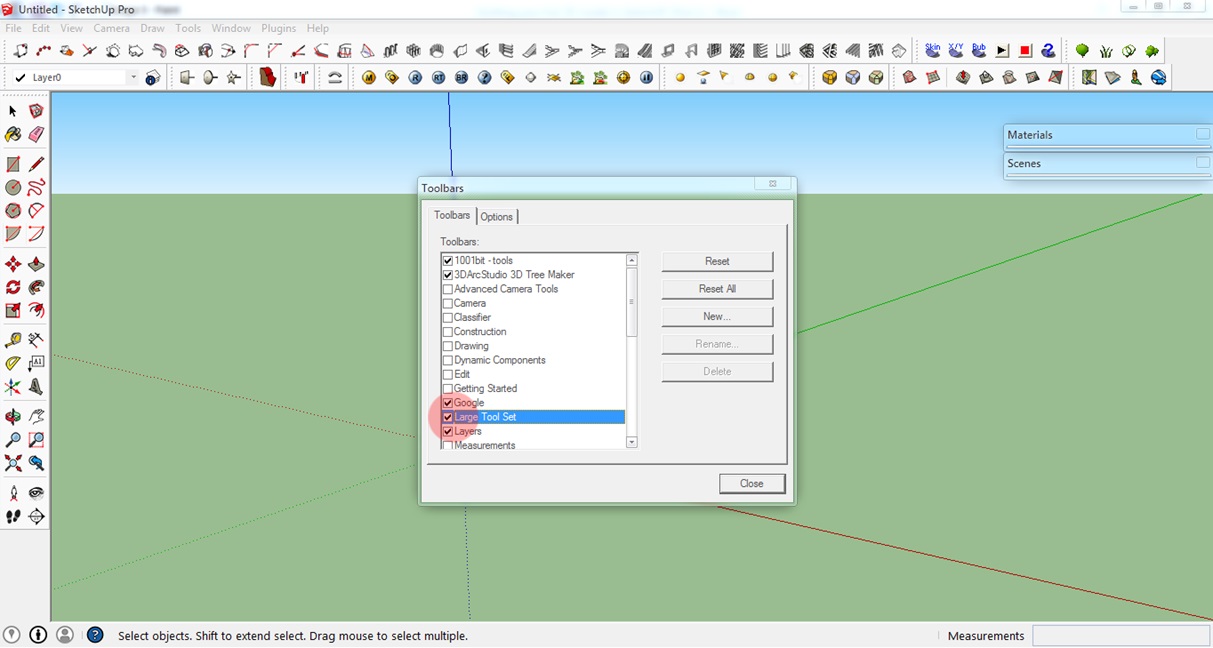 sketchup side toolbar