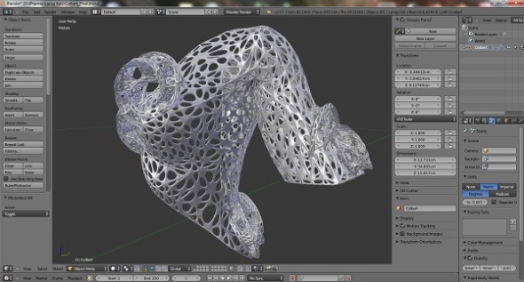 (Screenshot by Larisa Katz. 3D model created with the popular 3D modeling software Blender)