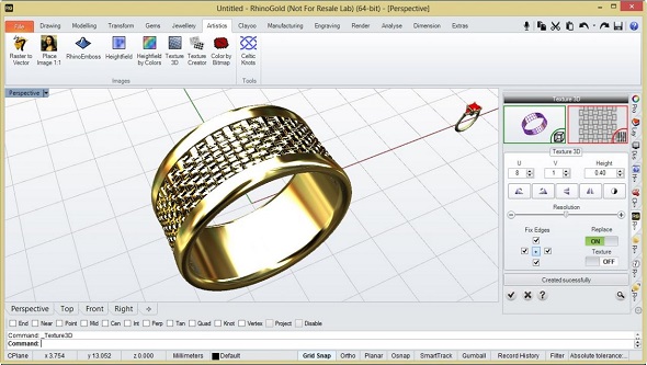 3d printed ring with pattern