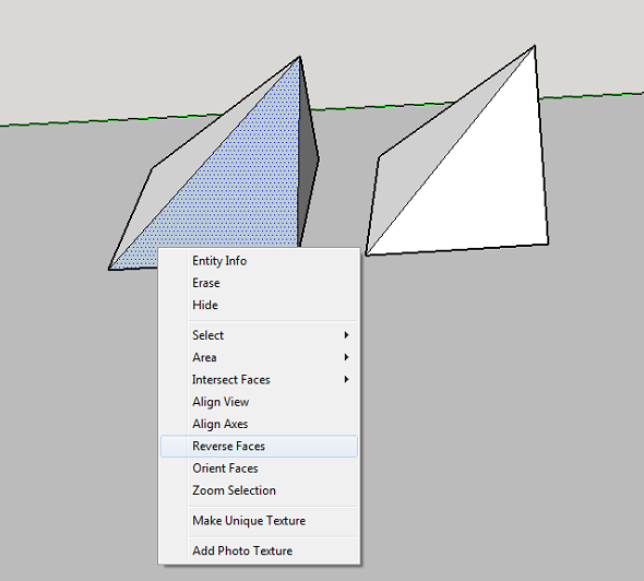 find reverse faces in sketchup make 2016