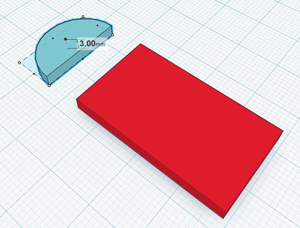 The Tinkercad design process of a place holder