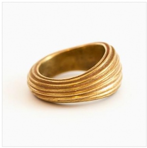 Bronze 3D-printed ring in a natural, uncoated finish