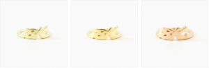 18K Gold 3D-printed rings in various colors