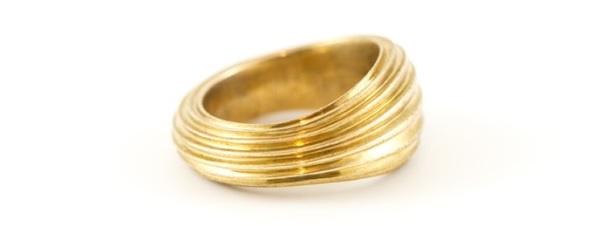 3d printed ring in brass