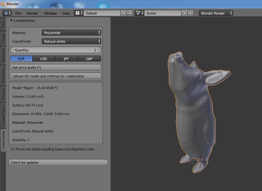 preparing stl file for 3d printing blender