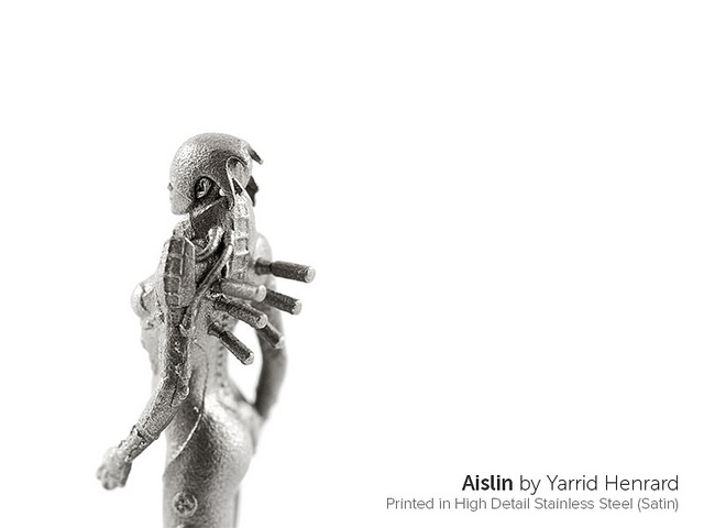 Aislin by Yarrid Henrard 3D printed in high details stainless steel