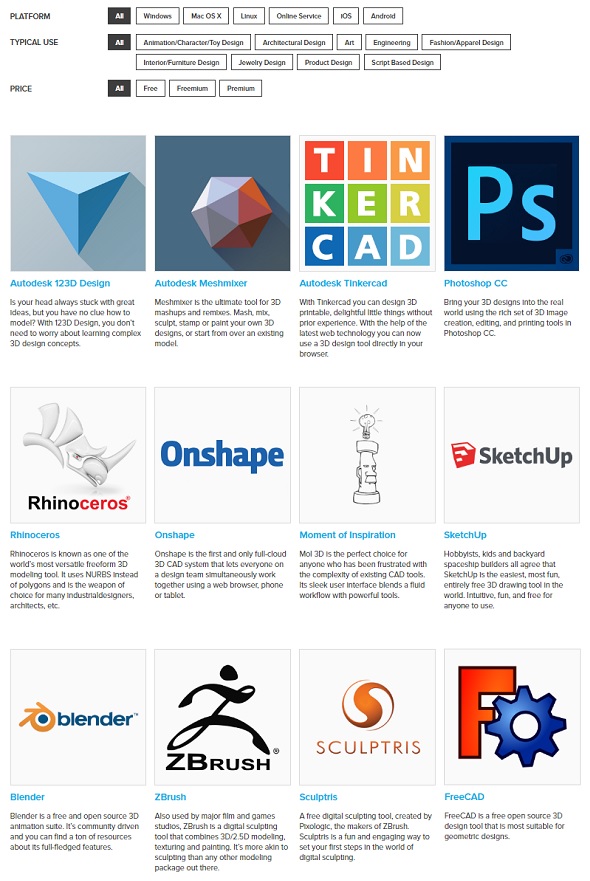 3D Design Software Tools