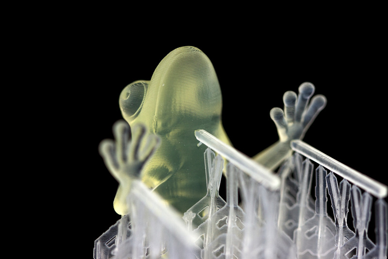 A Standard Resin 3D print with support structure.