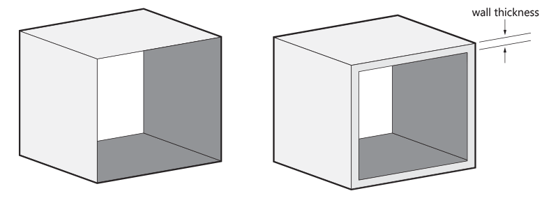 simplify 3d increase wall thickness of model