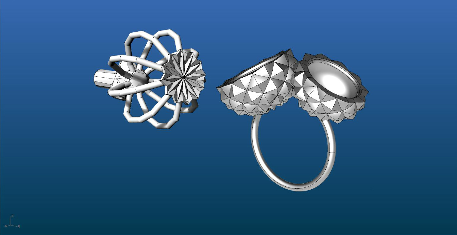 Diamond Ring L-V free 3D model 3D printable