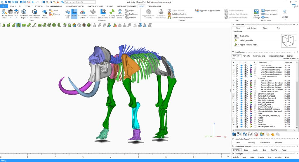 The 3D file of the mammoth was 21.0 GB in total