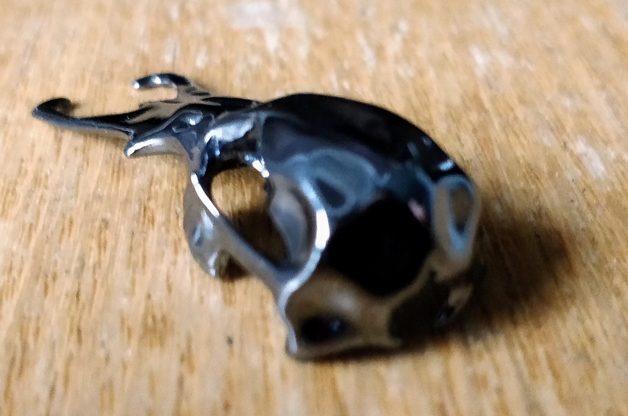 Completed platypus skull 3D model with a black brass finish