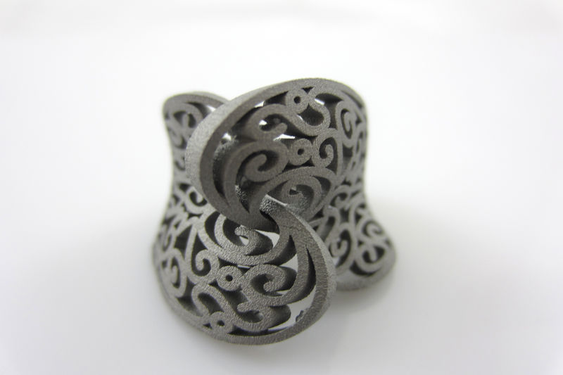 3D-printed stainless-steel ring with a secret ‘I love you’ message, designed by Roberto Trentin 