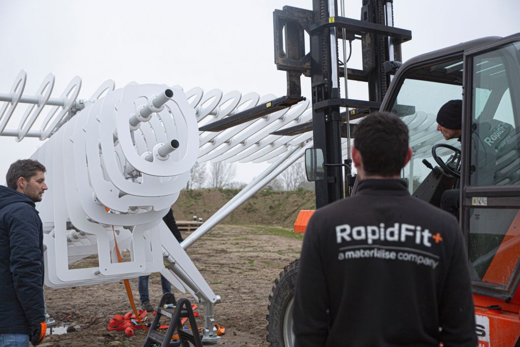 Materialise’s Design & Engineering team together with RapidFit team assembling the airplane