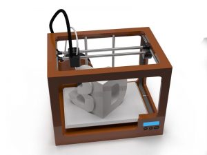 A graphic of a household 3D printer