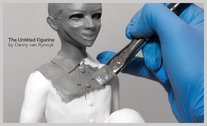Danny van Ryswyk painting a 3D-printed figurine