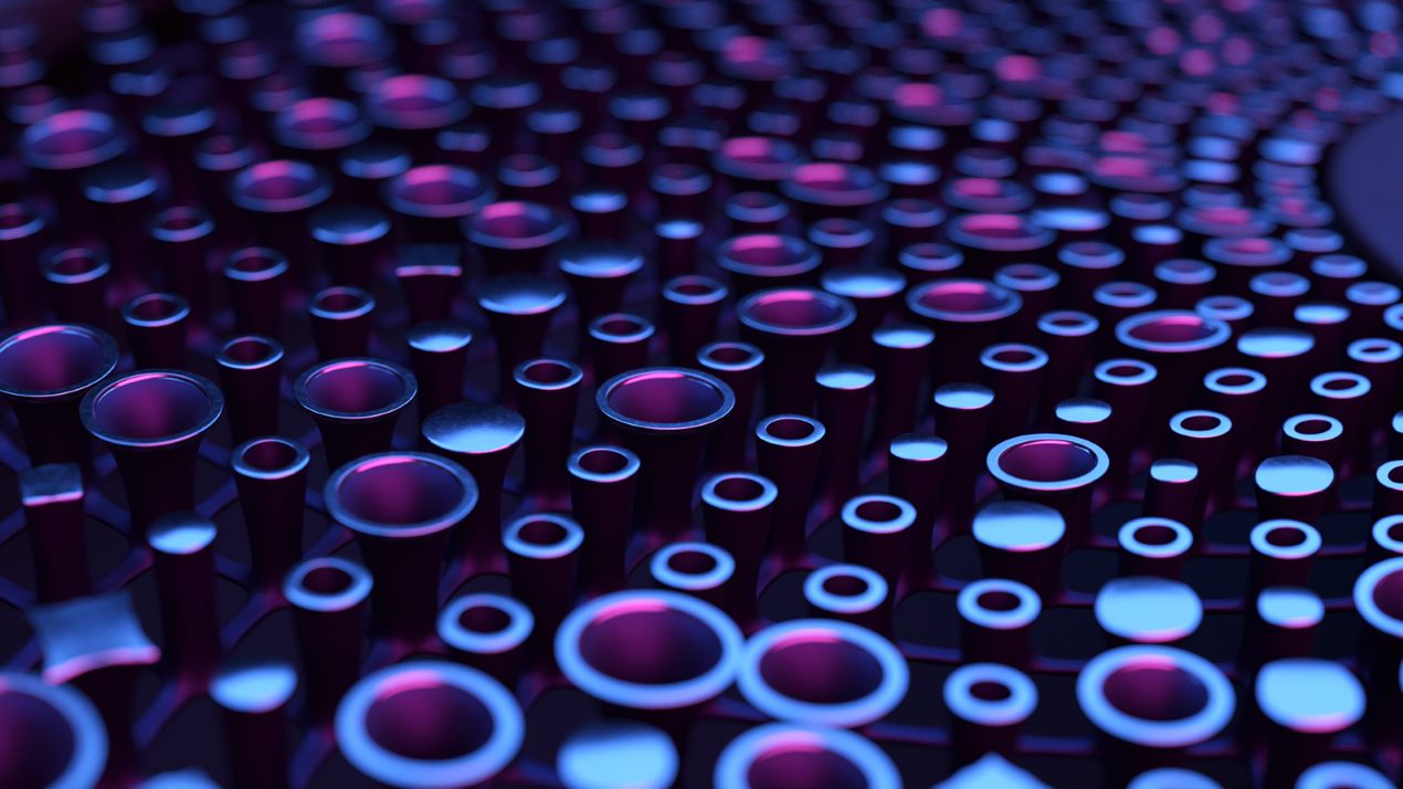 Close-up image of an indigo 3D-printed car speaker design
