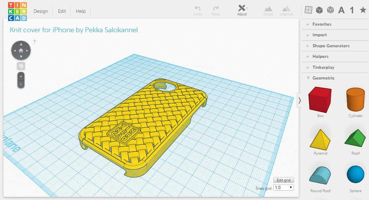 extend the grid in autodesk 123d design