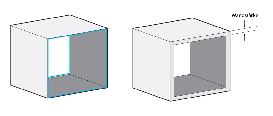 Ungenügende Wandstärke