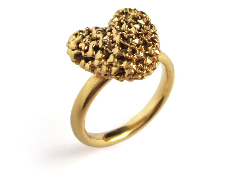 365 Hearts Ring Medium gold plated