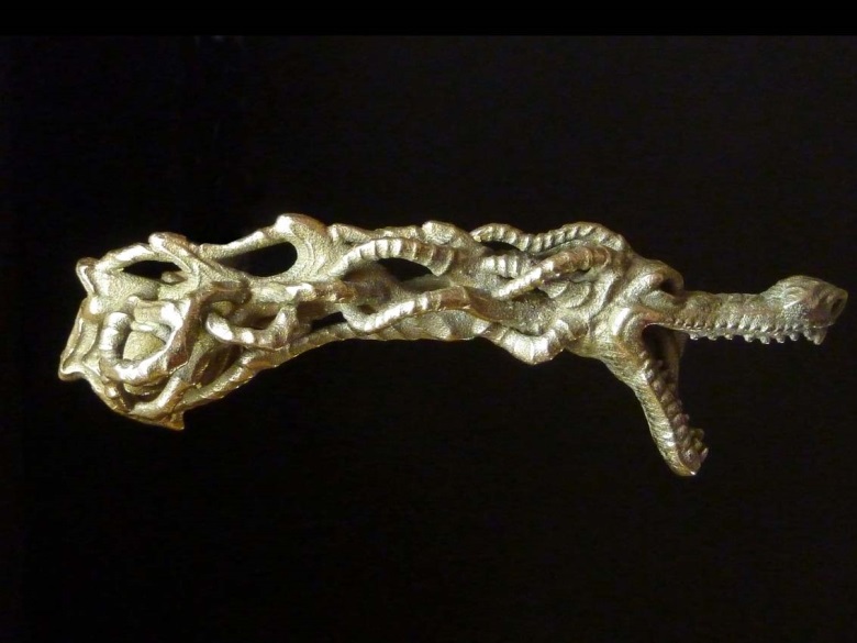 Dragon Doorhandle Nr 3 - stainles steel goldplated polished