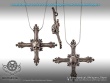 Cross Human Skull and Bone Memento Mori Gothic Pendant Necklace Jewelry (Steel)