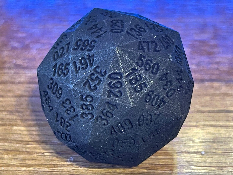 Black D120 (1 of 5 dice in a 5d120 Permutation Fair set) | 3D Printing ...