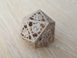 d20 dice in steel unpolished natural