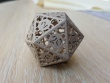 d20 dice in steel unpolished natural