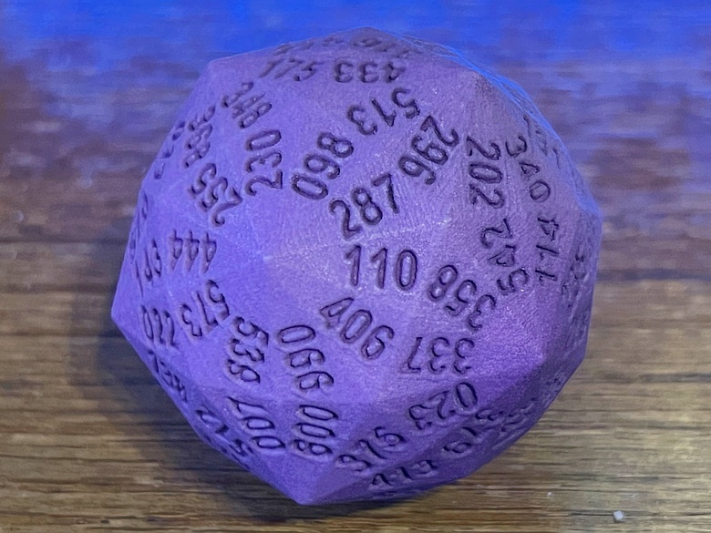 This listing only includes the purple dice.