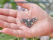 Death's Head Hawkmoth Human Skull and Bone Memento Mori Gothic Pendant Halloween Valentine's Witch Necklace Jewelry